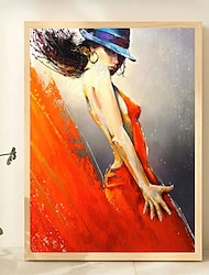 ダンサー壁アート手描きキャンバスフラメンコダンサー壁アート家の装飾ダンスキャンバスアートタンゴキャンバスアート手作り装飾ホームギフト