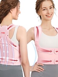 selkärangan asennonkorjaaja naisille: olkapään suoristus säädettävä täysi selkätuki ylä- ja alaselän kivunlievitys - skolioosi kyttyrä kyhmy rintakehän selkärangan korjauslaite pinkki iso