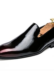 Men's Loafers & Slip-Ons Plus Size Business Classic Casual Christmas Daily Party & Evening Patent Leather Loafer Black Red Gold Gradient Fall Winter