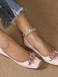 Pentru femei Pantofi Flați Slip-On-uri Mărime Plus Size Pantofi de confort Zilnic Vară Funde Toc Drept Vârf pătrat Elegant Modă Casual PU Loafer Migdală Roz Albastru