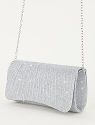 Women's Clutch Evening Bag Clutch Bags Polyester for Evening Bridal Wedding Party in Solid Color Silver Black Champagne