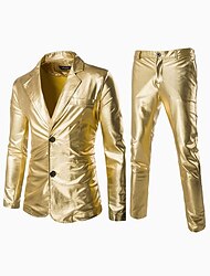 černá stříbrná zlatá pánské společenské obleky 2dílný kšilt jednobarevný střih na míru jednořadý jednotlačítkový 2024