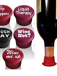 5 zabawnych zatyczek do wina - idealne jako akcesoria do wina lub prezent na wino dla kobiet - zestaw 5 zabawnych silikonowych zatyczek do butelek wina, świetne prezenty świąteczne dla kobiet i mężczyzn, lepsze niż korki do wina