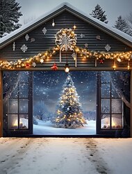 χριστουγεννιάτικη διακόσμηση πόρτας εξωτερικού χώρου γκαράζ κάλυμμα παραθύρου θέα Χριστουγεννιάτικο πανό πόρτας πάρτι μεγάλη πόρτα τοιχογραφία διακόσμηση σκηνικού για διακοσμήσεις τοίχου σπιτιού