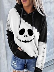 Karácsonyi lidércnyomás Jack Skellington Karácsonyi pulóver Kapucnis felsőrész Pullover Állat minta Elülső zseb Grafikus Kapucnis felsőrész Kompatibilitás Páros Férfi Női Felnőttek 3D nyomtatás Parti