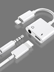 Adapter & Splitter For IPhone Headphones 2 In 1 Dual Interface For Iphone Charger Cable Aux Audio Adapter Converter For IPhone 13/12/11/X/XS/XR/8/7 IPad Support Calling  Charging