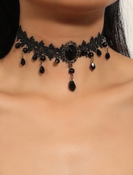 Necklace Lace Choker Necklace Sexy Punk & Gothic Lace Alloy For Disco Cosplay Carnival Women's Costume Jewelry Fashion Jewelry