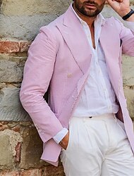 blazer seersucker masculino primavera&amp; Jaqueta de verão moda escritório blazer jaqueta risca de giz blazer regular plus size rosa 2024