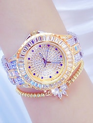 polshorloge quartz horloge voor dames vol diamanten kristal analoog quartz glitter mode luxe bling strass armband roestvrij staal