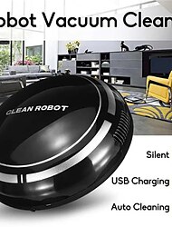Black Automatic Rechargeable Smart Robot Vacuum Cleaner Suction Sweeping Robot