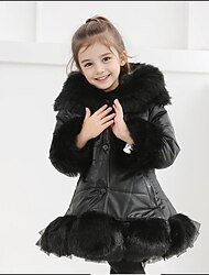 Kids Girls' Faux Fur Coat Solid Color Daily Zipper School Coat Outerwear 2-12 Years Winter Light Blue Black Pink