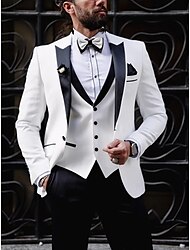 ライトイエロー ライトブルー ホワイト メンズ ウェディング パーティー スーツ ソリッド カラー 2 ピース テーラード フィット シングルブレスト 1 ボタン 2024
