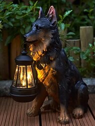 屋外用ソーラー犬用ライト、防水ガーデンデコレーション、景観、庭、屋外装飾用のソーラー式芝生ランプ