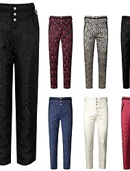 Príncipe Vampiros Retro Vintage Punk e gótico Medieval Renascentista Steampunk Calças Cintura Alta Homens Jacquard Ocasiões Especiais Vintage Cosplay Comprimento Longo Calças Dia Das Bruxas