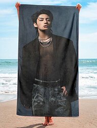Jungkook bts bts padrão toalha de praia cobertor de praia toalha de banho