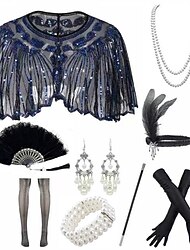 Retro / vintage Ryczące 20s 1920 roku Stroje Opaska w stylu lat 20-tych Zestaw akcesoriów Wielki Gatsby Gość weselny Cekiny Cekin Strój na bal maskowy Damskie Halloween Karnawał Bal maskowy Karnawa