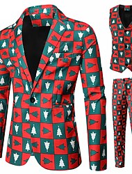 Babbo Natale Completi Vestito da Serata Elegante Abiti di Natale Per uomo Natale vigilia di Natale Completi Natale Per adulto Feste Natale Cappotto Canottiera Pantaloni