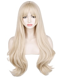 μακριά ξανθιά κυματιστή περούκα για γυναίκες με κτυπήματα 70s 60s μεγάλη κυματιστή σγουρή περούκα cosplay κοστούμι για αποκριάτικο πάρτι