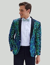 Disco 1980s Jacket Tuxedo Suits & Blazers Disco Men's Sequins Masquerade Party Party / Evening Prom Coat