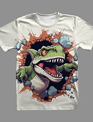 Dla chłopców 3D Dinozaur T-shirt Koszula Krótki rękaw Druk 3D Lato Aktywny Sport Moda Poliester Dzieci 3-12 lat Półgolf Na zewnątrz Codzienny Regularny