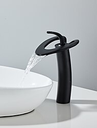 Μπάνιο βρύση νεροχύτη - Καταρράκτης Χρώμιο / Βουρτσισμένο Νικέλιο / Γαλβανισμένο Αναμεικτικές με ενιαίες βαλβίδες Ενιαία Χειριστείτε μια τρύπαBath Taps
