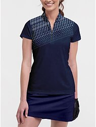 Damen poloshirt Dunkelmarine Kurzarm Sonnenschutz Shirt Damen-Golfkleidung, Kleidung, Outfits, Kleidung