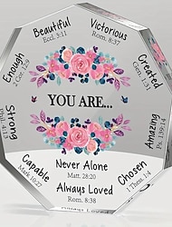 Gifts for Women (4*4Inch), Birthday Gifts Inspiration Religious Gifts Spiritual Gifts Catholic Gifts For Women Her Mom Friends Female Coworker Sister (Acrylic)