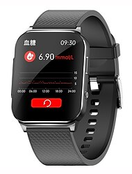 Ceas inteligent EP03 pentru bărbați 24h PTT ECG Ritm cardiac Presiune arterială Temperatura Brățară Non-invazivă Monitor de glucoză în sânge Smartwatch
