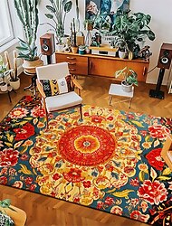 Mandala-Bohemien-Teppich, Wohnzimmerteppich, Küchenmatte, rutschfeste, ölbeständige Bodenmatte, Teppich für drinnen und draußen, Schlafzimmer-Dekoration, Badezimmermatte, Eingangsteppich, Fußmatte