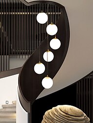 żyrandol na klatkę schodową 3/6/9 lekki wysoki sufit nowoczesny led szkło okrągły żyrandol w stylu skandynawskim długi żyrandol biały salon restauracja korytarz hotelowy schody wejściowe