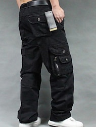 Męskie Spodnie cargo Spodnie robocze Kieszeń Równina Komfort Oddychający Na zewnątrz Codzienny Wyjściowe 100% bawełna Moda Codzienny Czarny Zielony