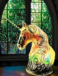 Decorazione lampada da tavolo unicorno desktop da ufficio ornamento in resina decorazione della casa