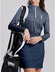 Mujer Camisas de polo Azul Manga Larga Protección Solar Camiseta Otoño Invierno Ropa de golf para damas Ropa Trajes Ropa Ropa