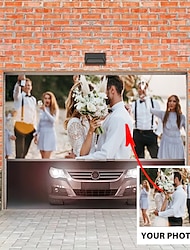 räätälöity ulkoautotallin oven kansibanneri luo valokuvallasi kodin seinäkoristeisiin tapahtumajuhlaparaati