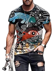 Hombre Camiseta Camisa Tee Graphic Tribal Cuello Barco A B C D E Impresión 3D Talla Grande Casual Diario Manga Corta Ropa Básico Vintage Design Estilo Étnico
