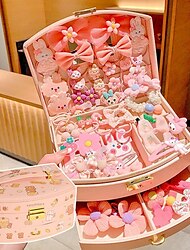 Versão coreana das crianças acessórios de cabelo rosa caixa de presente conjunto menina princesa cartão de cabelo menina headwear bebê jóias aniversário