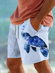 морская черепаха морская жизнь мужские курортные шорты с 3D-принтом плавки плавки с эластичной резинкой на талии и сетчатой подкладкой aloha гавайский стиль для отдыха на пляже от s до 3xl