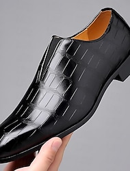 Schwarze Slipper aus Kunstleder mit Krokodilmuster für Herren – elegante formelle Schuhe fürs Business und besondere Anlässe