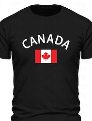 Kanada nemzeti zászló férfi grafikus pamut póló sport klasszikus alkalmi ing rövid ujjú kényelmes póló sport szabadtéri nyaralás nyári divattervező ruházat