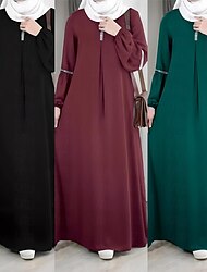Damskie Sukienka Abaya Sukienka kaftan Dubai islamski Arabski Arabskie muzułmański Ramadan Dla dorosłych Sukienka