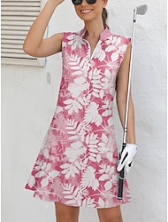 Pentru femei rochie de golf Roz Albastru Închis Fără manșon Protecție Solară Tinuta de tenis Vestimenta Golf Doamnelor Haine Ținute Poartă Îmbrăcăminte