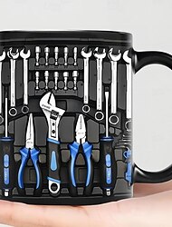 3D-tulostus mekaanikon työkalupakki setti muki, keraaminen kahvimuki, mekaanisen työkalulaatikon tulostuskuppi, lahjat miehille