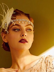 Kopfbedeckung Flapper Stirnband Retro Vintage Brüllen 20s 1920s Strass Für Cosplay Karneval Damen Modeschmuck Modeschmuck