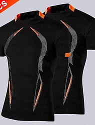 Πολλαπλές συσκευασίες 2 τεμ Ανδρικά Στρογγυλή Ψηλή Λαιμόκοψη Κοντομάνικο Μαύρο Μπλουζάκι Μπλουζάκι μπλουζάκι Κουρελού Συνδυασμός Χρωμάτων Καθημερινά Ρούχα Τρέξιμο Πολυεστέρας Ανοιξη καλοκαίρι