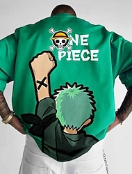 One Piece Roronoa Zoro T-shirt Tecknat Tillbaka till Skolan Anime Harajuku Grafisk Söt Till Herr Dam Vuxna Karnival Maskerad Varmstämpling Ledigt / vardag