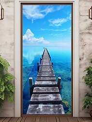 drewniany most pokrowce na drzwi wystrój muralu drzwi gobelin drzwi kurtyna dekoracja tło banner na drzwi zdejmowany na frontowe drzwi kryty na zewnątrz dekoracja pokoju w domu dom wystrój dostaw