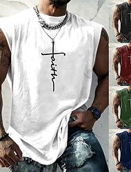 Bărbați Vest Top Tricou fără mâneci pentru bărbați Grafic Credinţă Stil Nautic Îmbrăcăminte Tipărire 3D Zilnic Sport Fără manșon Imprimeu Modă Designer Muşchi