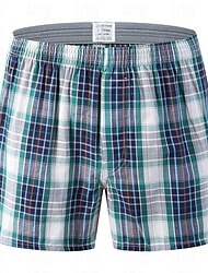 Voor heren verpakking van 3 stuks Ondergoed Boxer Amerikaanse Boxershorts Katoen Ademend Afdrukken Rood blauw