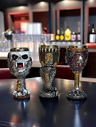 Mittelalterlicher Kelch – Totenkopf-Bierkelch zum Trinken – Kelchsammler aus Edelstahl – ideales Gothic-Geschenk, Partydekoration