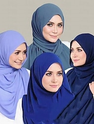 Dámské Přehozy přes ramena Hidžábové šátky Dubaj islámský arabský muslimský Ramadán Pevná barva Dospělé Šátek